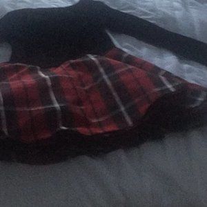4T  velvet top.2 pettycoats, one red satin and one black netting.